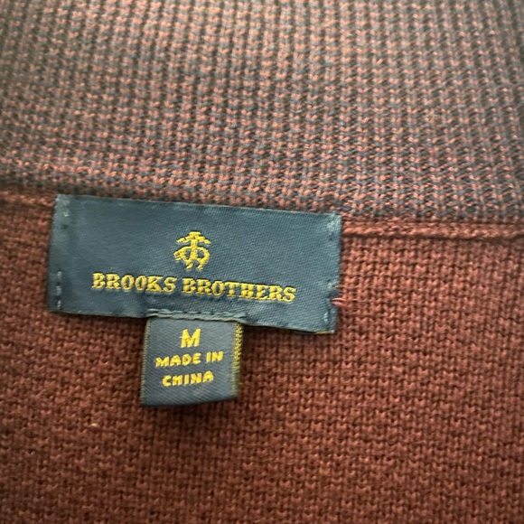 Brooks Brothers Men’s Quarter Zip - Maroon M - Picture 2 of 2